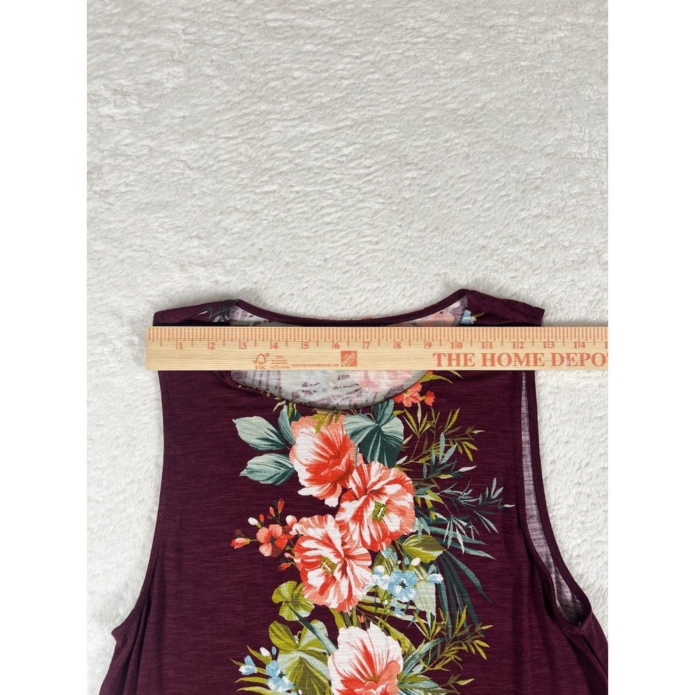 Tommy Bahama Dark Red Floral Print‎ Midi Dress Sz Medium Colorful Tropical - Picture 11 of 12